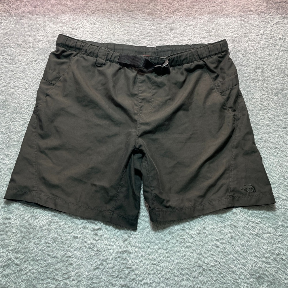 The North Face Mens Hiking Shorts Charcoal Grey Belted Cargo Inseam 7 Large